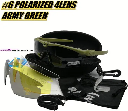 Miniatura 2 de Gafas tácticas profesionales protectoras militares polarizadas gafas de disparo Deportes Senderismo Ciclismo Paintball Gafas de seguridad Verde