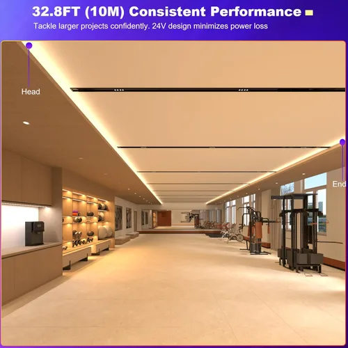 Miniatura 4 de JOYLIT Tira de luces LED COB RGBW de 32.8 pies, 24 V para interiores, RGB 3000 K, blanco cálido, 4 en 1, cinta LED sin puntos que cambia