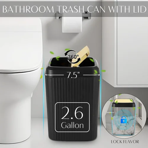 Miniatura 6 de 21PCS Bathroom Sets with Shower Curtain and Rugs Bathroom Accessories Set Beige Bathroom Set Complete with Trash Can, Toilet Brush, Qtip Holder &