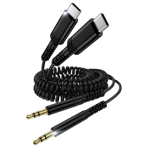 Miniatura 8 de Cable Samsung S26 Ultra USB C a conector auxiliar de audio de 0.138 in, cable trenzado auxiliar de 3 pies tipo C a auriculares auxiliares para Azul