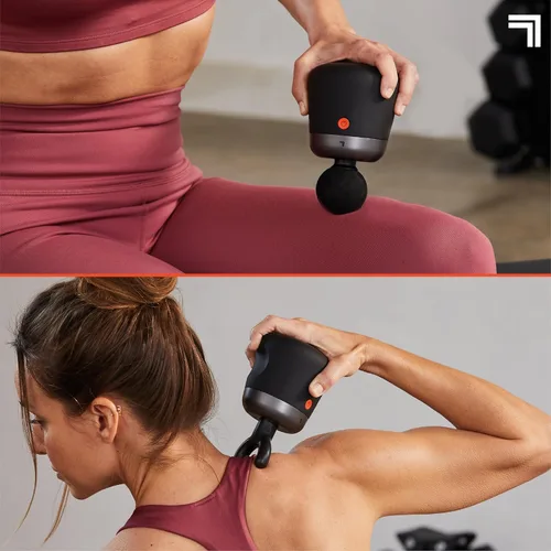 Miniatura 6 de Sharper Image Mini Pistola de Masaje, Powerboost Palm Masajeador de Mano Recargable de Percusión de Tejido Profundo, 4 Velocidades Ajustables, 4
