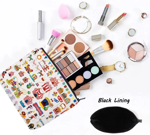 Miniatura 3 de LEVLO Circo Cosmético Maquillaje Bolsa Regalo Para Los Fans Del Circo Animales Jokers Circo Tienda De Circo Bolsa Bolsa Bolsa De Circo Mercancía