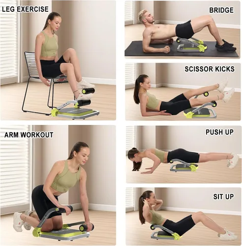 Miniatura 4 de HOTSWEAT Equipo de entrenamiento abdominal, máquina de abdominales ajustable para entrenamiento de estómago, máquina de abdominales plegable, Rojo