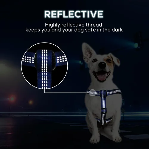 Miniatura 5 de Arnés para perro, arnés de chaleco ajustable reflectante para perros de raza pequeña, mediana y grande, arnés para perro sin tirones, arnés