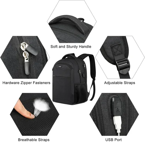 Miniatura 3 de BIKROD Mochila para hombres y mujeres, mochila escolar para niños, resistente al agua, para viajes de negocios, laptop, para laptop de 15.6 pulgadas