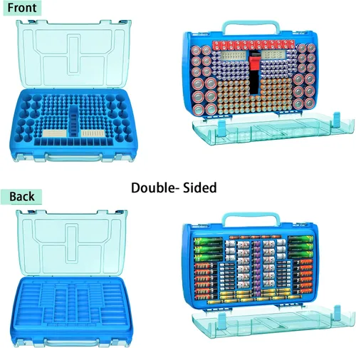 Miniatura 2 de ALCYON Estuche Organizador de Almacenamiento de Baterías de Gran Capacidad para 269 Baterías con Probador, Contenedor Portabaterías de Doble Cara