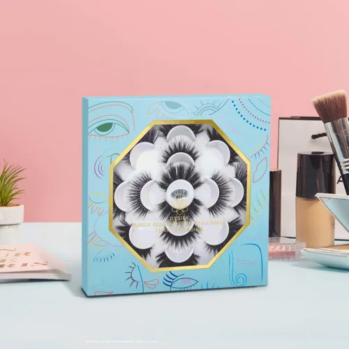 Miniatura 3 de DYSILK Pestañas postizas naturales de visón 6D, aspecto dramático, pestañas postizas esponjosas, extensión de maquillaje, pestañas largas hechas a