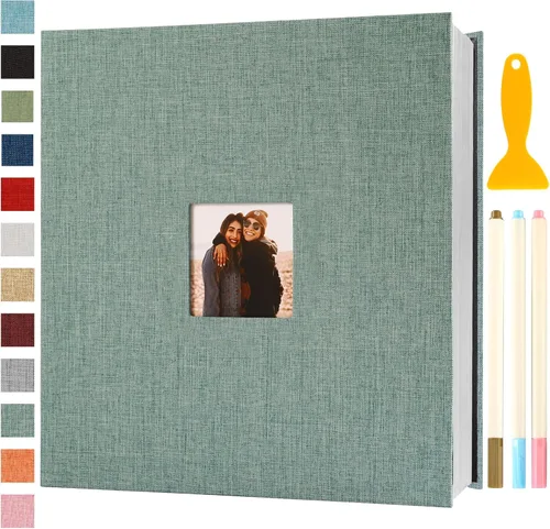 Miniatura 25 de Álbum de fotos autoadhesivo con páginas adhesivas, álbumes de fotos magnéticos para fotos de 4x6, 5x7, 8x10, libros con páginas adhesivas para bebé