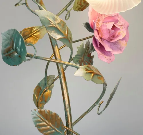 Miniatura 9 de Meefad Lámpara de mesa floral, elegantes lámparas de mesita de noche con pantalla de cristal, luz nocturna para niñas para escritorio pequeño