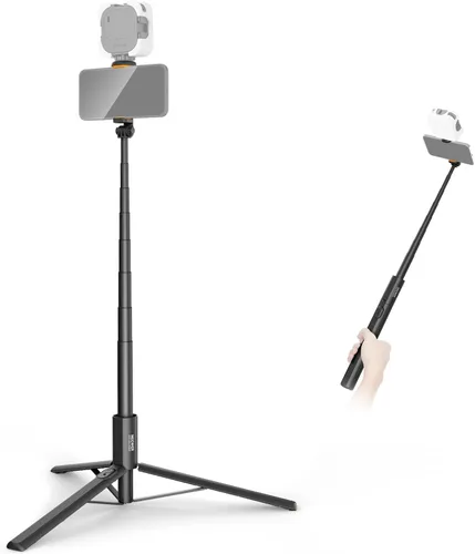 Miniatura 11 de NEEWER Basics Trípode selfie stick de 150 cm compatible con iPhone, cámara DLSR, Canon, Sony, pequeño soporte de mesa de metal portátil