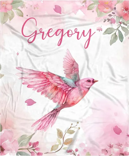 Miniatura 71 de Manta de bebé personalizada para niñas y niños pequeños, recién nacidos, regalos personalizados de vaca floral con nombre y texto, 40 x 30 pulgadas