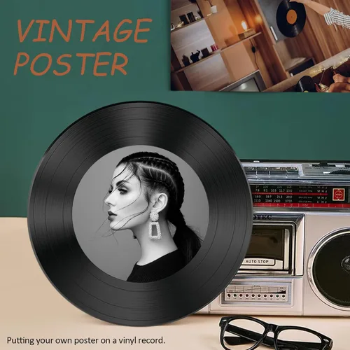 Miniatura 7 de 6 piezas de discos de vinilo reales, lote de discos de vinilo de 7 pulgadas para manualidades y decoración, decoraciones de discos de vinilo