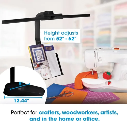 Miniatura 6 de OttLite Lámpara de pie LED de doble pantalla con soporte ajustable, amplia gama de iluminación con puerto de carga USB de 2.1 A integrado y cuello
