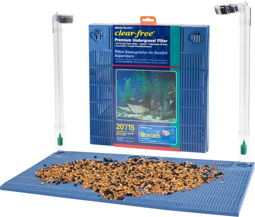 Miniatura 6 de Penn-Plax Filtro de acuario bajo grava para 20 (largo) - 29 galones – Dos placas de 14” x 11.1” – Sistema bajo grava para agua clara y limpia