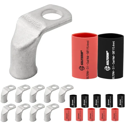Miniatura 81 de SELTERM 5 piezas terminales de cable de cobre estañado 1/0 AWG perno de 1/2", extremos de cable de batería, terminales de anillo, conectores