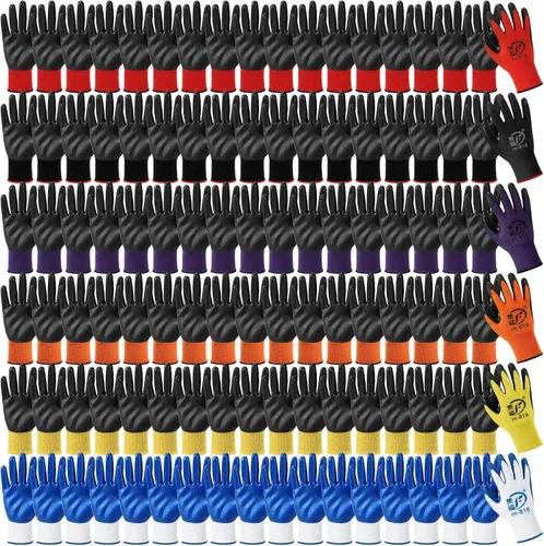 Guantes de jardinería para hombres y mujeres, guantes de trabajo con revestimiento de goma transpirable para jardinería, 9.1 pulgadas