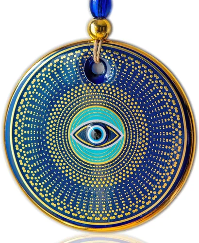 Miniatura 11 de Colgante de pared clásico turco contra el mal de ojo, 5.1 pulgadas de diámetro, nazar de cristal hecho a mano para protección y buena suerte, regalo