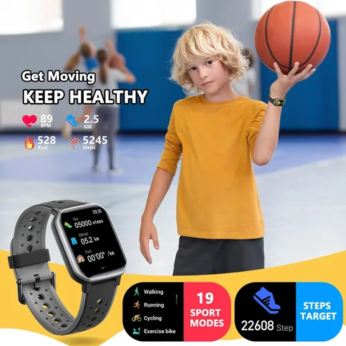 Miniatura 4 de Reloj inteligente para niños y adolescentes, rastreador de fitness sin necesidad de teléfono, reloj para niños y niñas con 19 modos deportivos