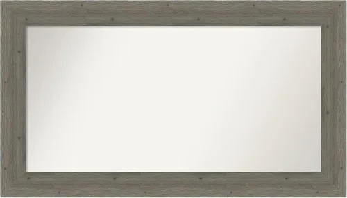 Miniatura 125 de Amanti Art Espejo de baño gris para sobre el fregadero, 27 x 27 pulgadas, espejo de tocador cuadrado gris, marco de madera rústica de campo medio