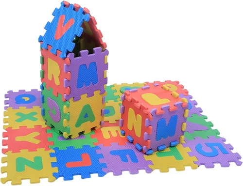 Miniatura 6 de Tapete de juego de espuma EVA para niños, 36 piezas de tapetes suaves de rompecabezas con números y letras, suelo educativo grueso para habitación