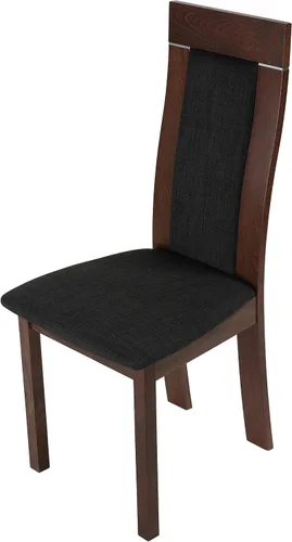 Miniatura 5 de Cortesi Home Silla de comedor Tia en tela de carbón, acabado nogal (juego de 2)
