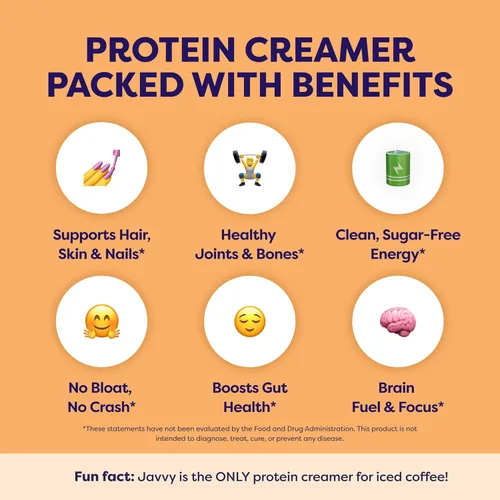 Miniatura 4 de Javvy Protein Coffee Creamer – Sugar Free Creamer with 11g of Collagen, MCT Oil, Keto Coffee Creamer Powder for Hair, Skin & Nail Support, Cinnamon