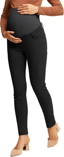 Maacie Pantalones de trabajo de maternidad, pantalones de vestir casuales de negocios con bolsillos de alta elasticidad