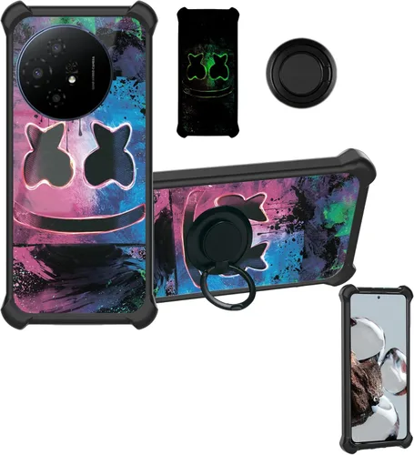 Miniatura 78 de Aroepurt Funda compatible con Nothing Phone 2a Phone Case Cover [PC duro + silicona suave] [soporte de anillo] [efecto luminoso] YGH-BQ