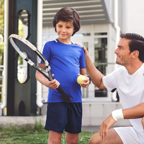 Miniatura 4 de TYCTOS Pantalones cortos deportivos para niños, elásticos, de secado rápido, pantalones cortos deportivos de fútbol para niños con bolsillos