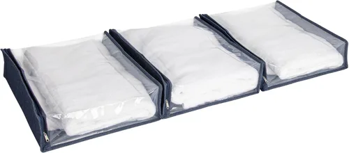 Miniatura 11 de Household Essentials Bolsas de almacenamiento para suéter con cremallera para debajo de la cama con panel de visión transparente, juego de 3