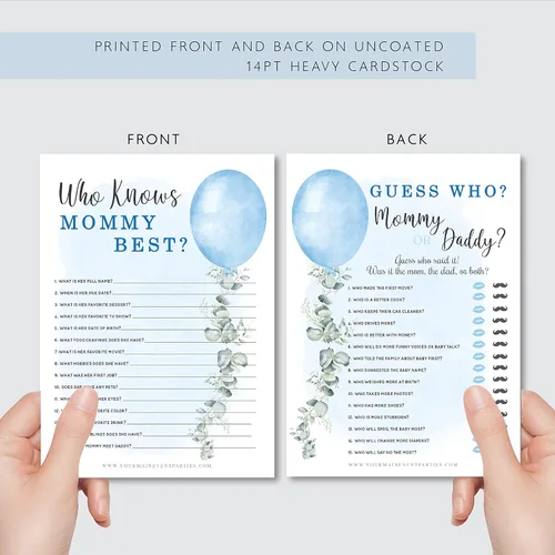 Miniatura 3 de Your Main Event Prints Juegos de baby shower para niños (juego de 6 actividades divertidas para 25 invitados), temática de Blue Boy