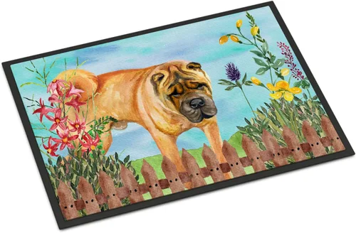 Miniatura 39 de Caroline's Treasures CK1311MAT Cavalier Spaniel Poinsettas - Felpudo de 18 x 27 pulgadas, tapete para puerta delantera, interior y exterior