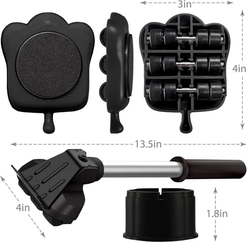 Miniatura 4 de Elevador de muebles resistente con 4 deslizadores para un movimiento fácil y seguro, rodillo para electrodomésticos adecuado para sofás, sofás cama