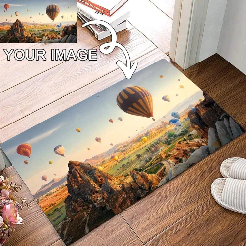 Miniatura 2 de Alfombras personalizadas para dormitorio, estéticas personalizadas con logotipo y foto, tapete para puerta, antideslizante, lavable, alfombra