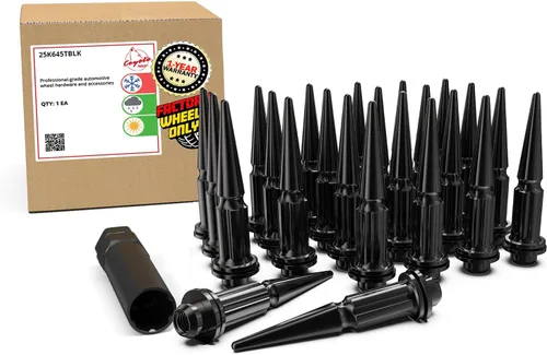 Miniatura 9 de Wheel Accessories Parts 20 tuercas de llanta M14x1.5 14x1.5 rosca OEM estilo fábrica 1.8 pulgadas de largo cromadas 7/8 pulgadas 0.866 in Cromado