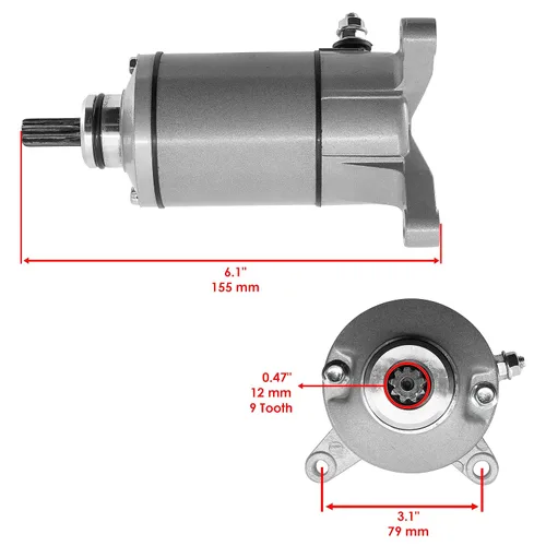 Miniatura 2 de Caltric Motor de arranque compatible con Suzuki V-Strom DL650 DL 650 2004 2005 2006 2007 2008 2009
