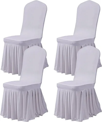 Miniatura 30 de Dimatic Juego de 2 fundas elásticas para sillas de comedor, fundas Parsons con falda, de elastano súper ajuste, funda protectora de asiento para Azul