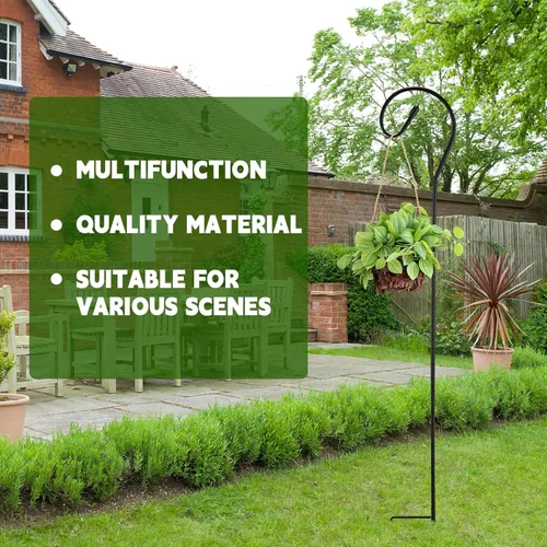 Miniatura 5 de Hicarer 24 Piezas Ganchos de Pastor 32 Pulgadas Metal Acero Resistente al Óxido para Jardín Exterior Cesta Colgante de Plantas, Luz Solar, Farol