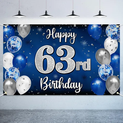 Miniatura 46 de Decoraciones de Feliz 11º Cumpleaños, Globo Azul y Plateado Grande Pancarta de Fondo de Cumpleaños, Brindemos por Once Años Suministros de Fiesta