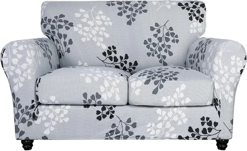 Miniatura 16 de SearchI Funda elástica para sofá con estampado, Fundas para sofá con diseño floral, 2 piezas de funda elástica para sillón con funda de cojín