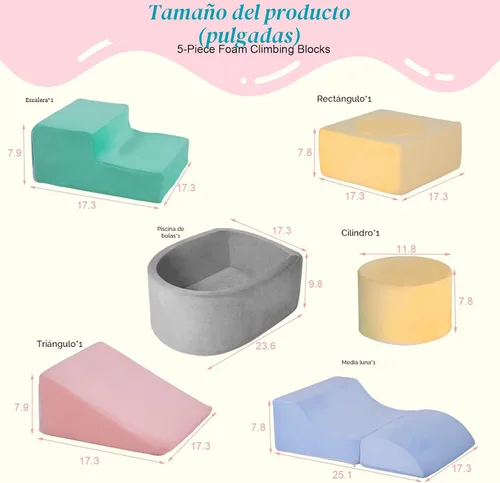 Miniatura 3 de Juguetes de escalada para niños pequeños de 1 a 3 años, bloques de escalada de espuma para bebé, 6 piezas de juguetes de escalada para bebés