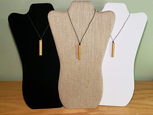 Miniatura 2 de Paquete de 3 collares de bambú natural de respiración consciente de Stress Straws para meditación y ansiedad, Bambú