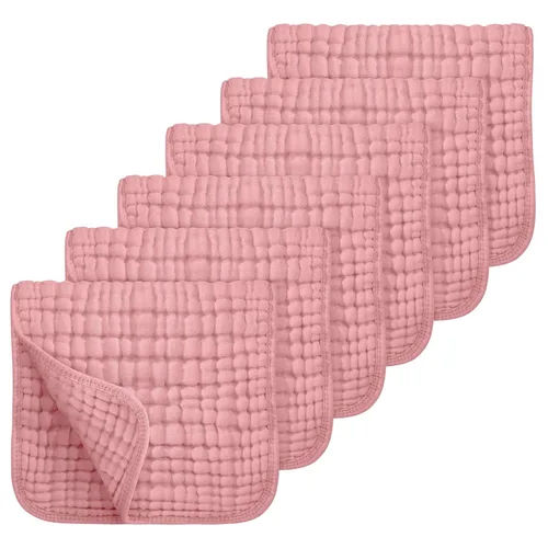 Looxii - Paquete de 6 trapos de muselina para eructos, 100 % algodón, grandes, 20 x 10 pulgadas, extrasuaves y absorbentes, para bebés (color pasta