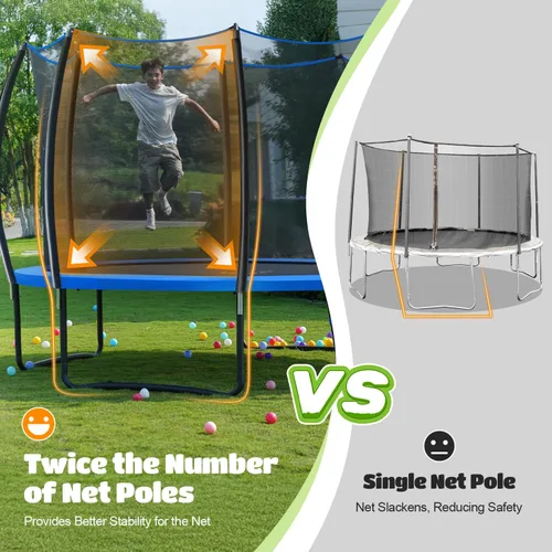 Miniatura 6 de ORCC Trampolín para niños, capacidad de peso de 1200 libras, trampolín al aire libre 16, 15, 14, 12, 10, 8 pies, trampolines para niños y adultos