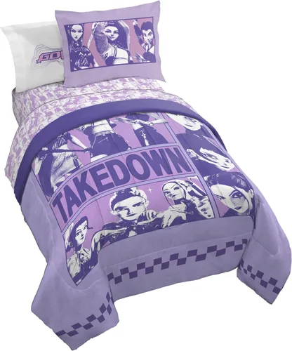 Miniatura 14 de Jay Franco Wednesday Addams - Juego de edredón tamaño individual, ropa de cama de 5 piezas, incluye juego de sábanas y fundas de almohada, ropa