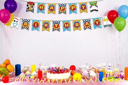Miniatura 4 de Toy Story - Cartel de cumpleaños para niños, cartel inspirado en historias para decoraciones y suministros de fiesta, telón de fondo para interiores