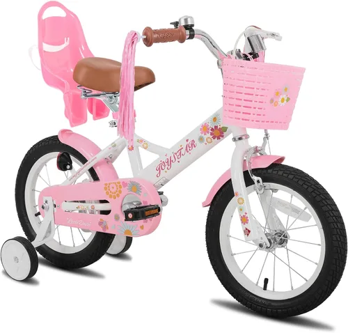 Miniatura 15 de Joystar - Little Daisy - Bicicleta infantil, unisex, para niños de 2 a 7 años, de 12, 14 y 16 pulgadas, con asiento para muñeca, serpentinas