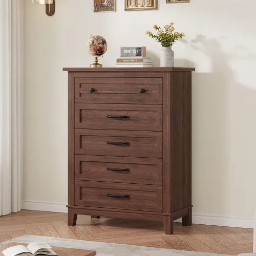 Miniatura 13 de GarveeHome Cómoda de 6 cajones para dormitorio, cómoda de 47 pulgadas de ancho con almacenamiento independiente, baúl de almacenamiento de madera