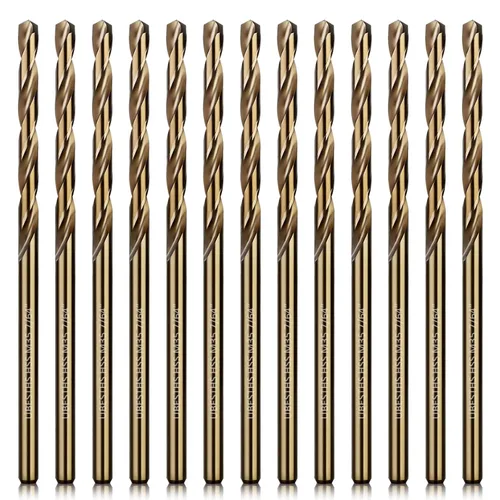 Miniatura 9 de Brocas de cobalto de 1/4 pulgadas, 12 piezas, juego de brocas de metal M35 HSS con estuche de almacenamiento para metal duro, acero inoxidable