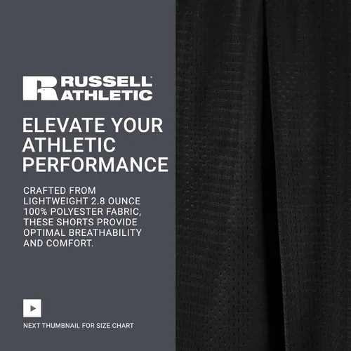 Miniatura 6 de Russell Athletic Pantalones cortos de malla con bolsillos para hombre